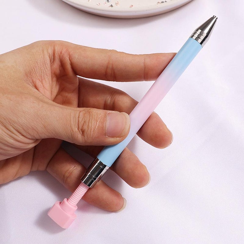 Automatic Refillable Wax Pen, 2025 New Diamond Art Drill Pens with Refillable Wax, DIY Craft Tool for Nail Art Jewelry for Artnail DIY Craft, Precisely Pick Up Rhinestones, Gems - Image 5